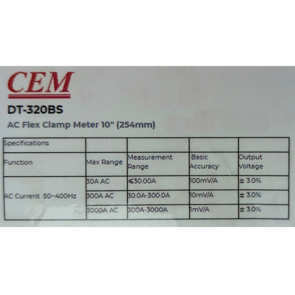CEM DT-320BS AC Flex Clamp Meter - Image 3