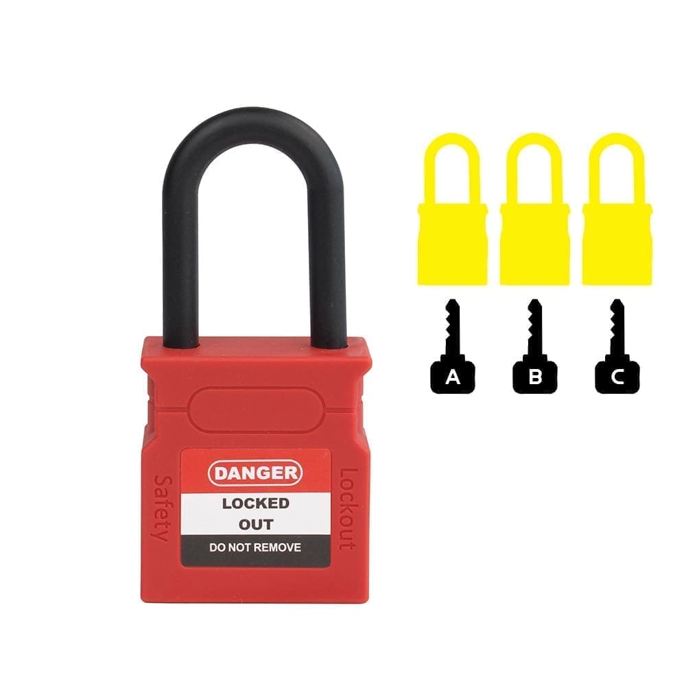Volt Safety Red KD Padlock Nylon Shank 38mm - main product image