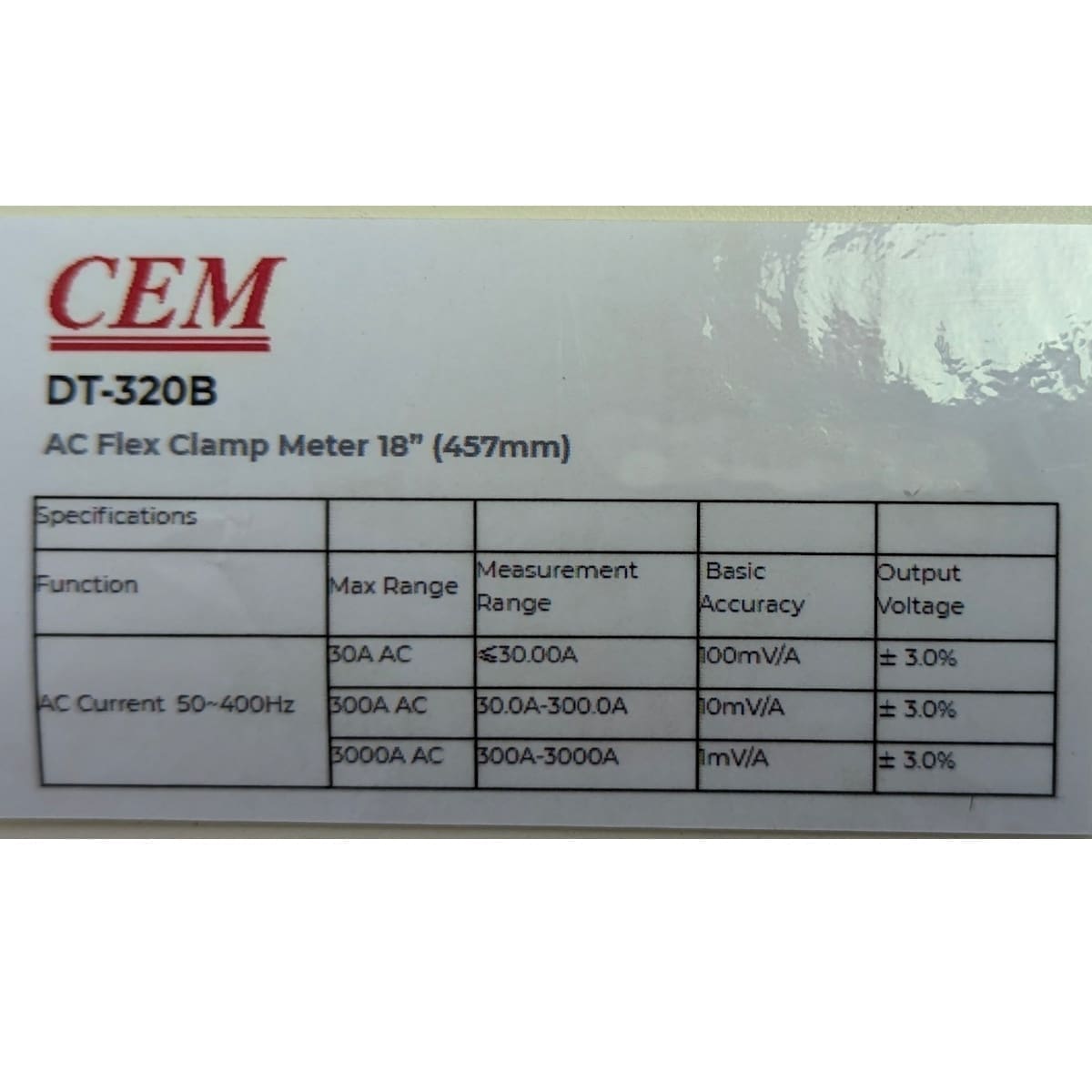 CEM DT-320B AC Flex Clamp Meter - Image 3