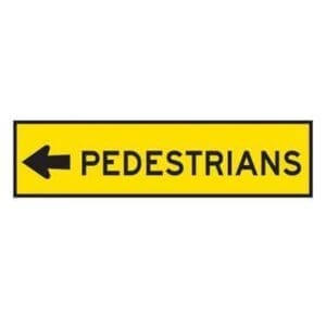 Pedestrian Left Sign 1200×300